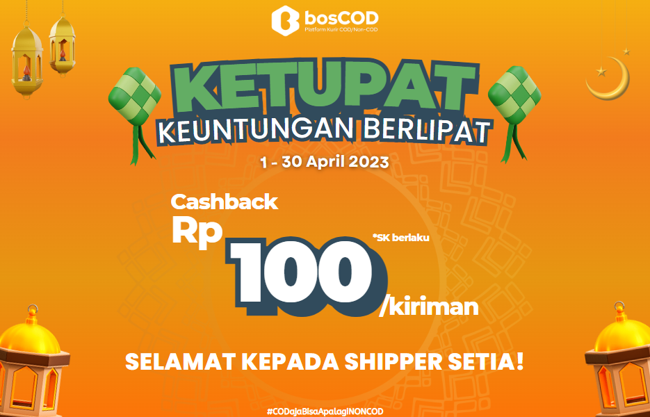Selamat! Daftar Shipper Setia yang Berhak mendapatkan cashback Ketupat bosCOD April 2023