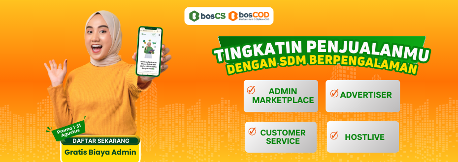 Promo dibulan Kemerdekaan, bosCOD berkolaborasi dengan bosCS memberikan promo GRATIS BIAYA ADMIN