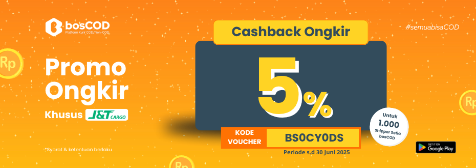 Cashback Ongkir 5% Khusus Pengiriman JnT Cargo