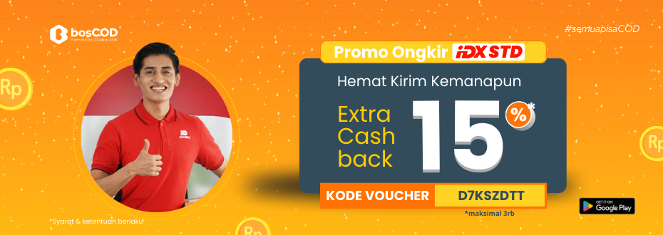 Extra Cashback 15% Khusus Pengiriman ID Express STD di bosCOD!