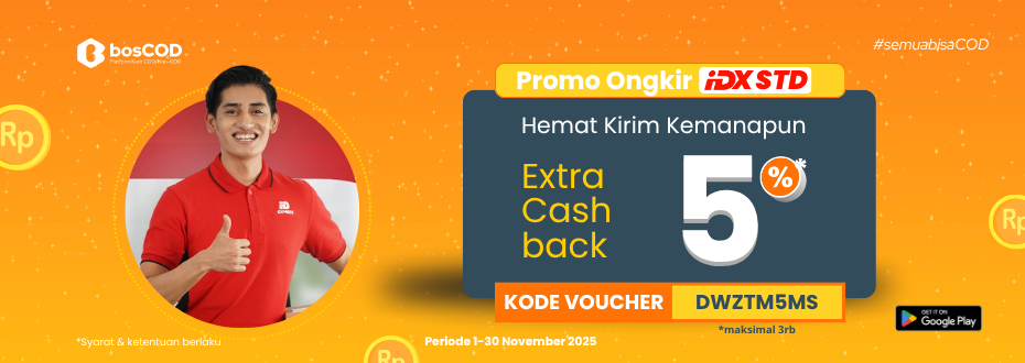 Extra Cashback 5% Khusus Pengiriman ID Express STD di bosCOD November 2025!