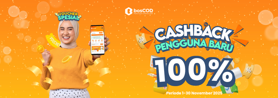 Promo Spesial Pengguna Baru bosCOD November 2025: Cashback Ongkir 100% hingga Rp10.000!